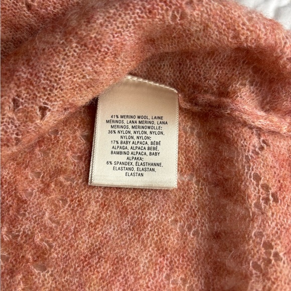 Anthropologie Feather + Bone Pink Mock Neck Sweater Tunic –‎ Alpaca Wool Blend M - Picture 4 of 8